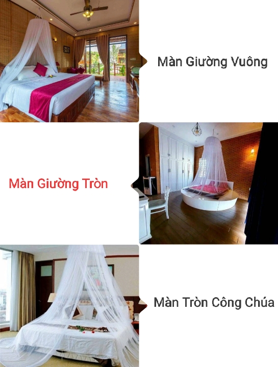 Màn Cho Giường Tròn - Màn Tròn Cao Cấp Mộc Miên ( Hình thật )