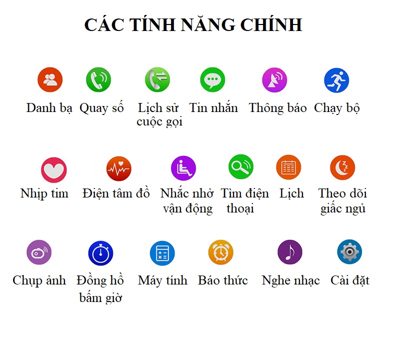 Đồng Hồ Thông Minh 1516 Đo Nhịp Tim, Huyết Áp, Theo Dõi Vận Động, Thực Hiện Cuộc Gọi, Nhắn Tin, Cảm Ứng Đa Điểm - Hàng Nhập Khẩu