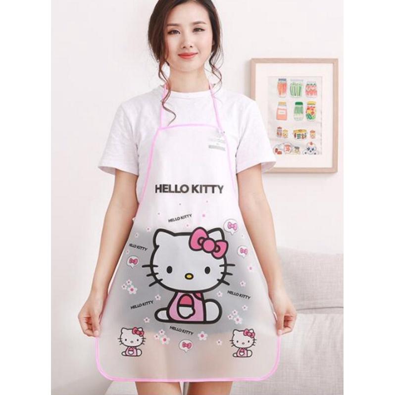 Tạp Dề Nilon Chống Thấm Cute - Tạp Dề Chống Nước, Chống Dầu Mỡ Họa Tiết Hoạt Hình