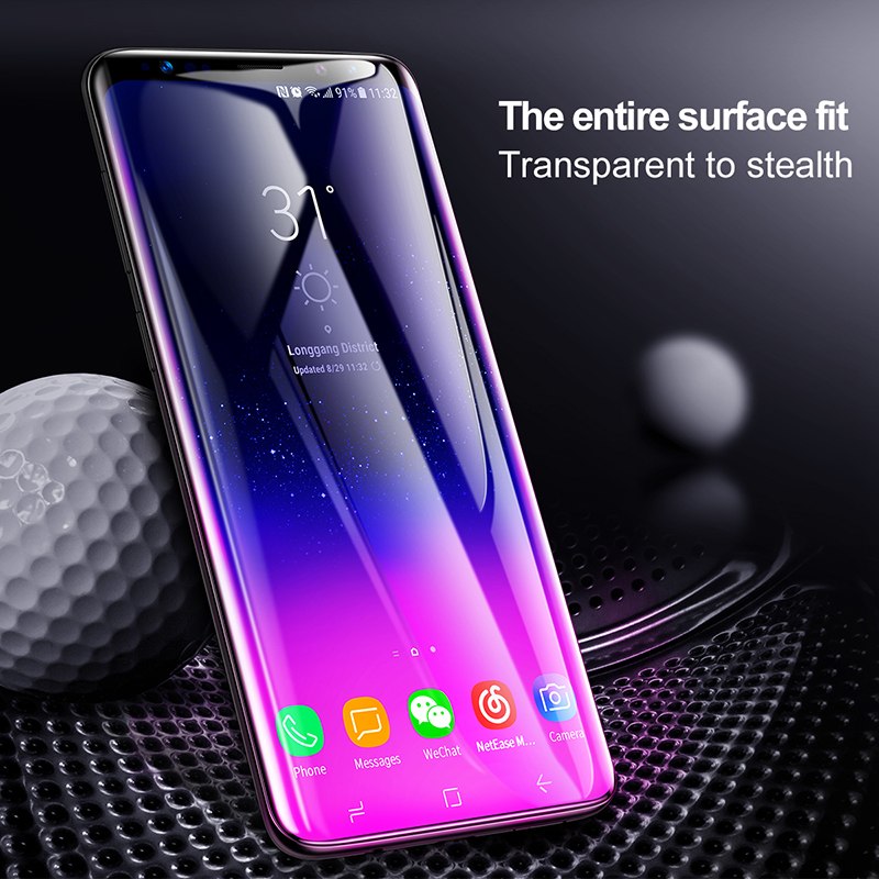 Miếng dán kính cường lực Full 3D cho Samsung Galaxy S9 Plus Baseus Arc - Hàng chính hãng