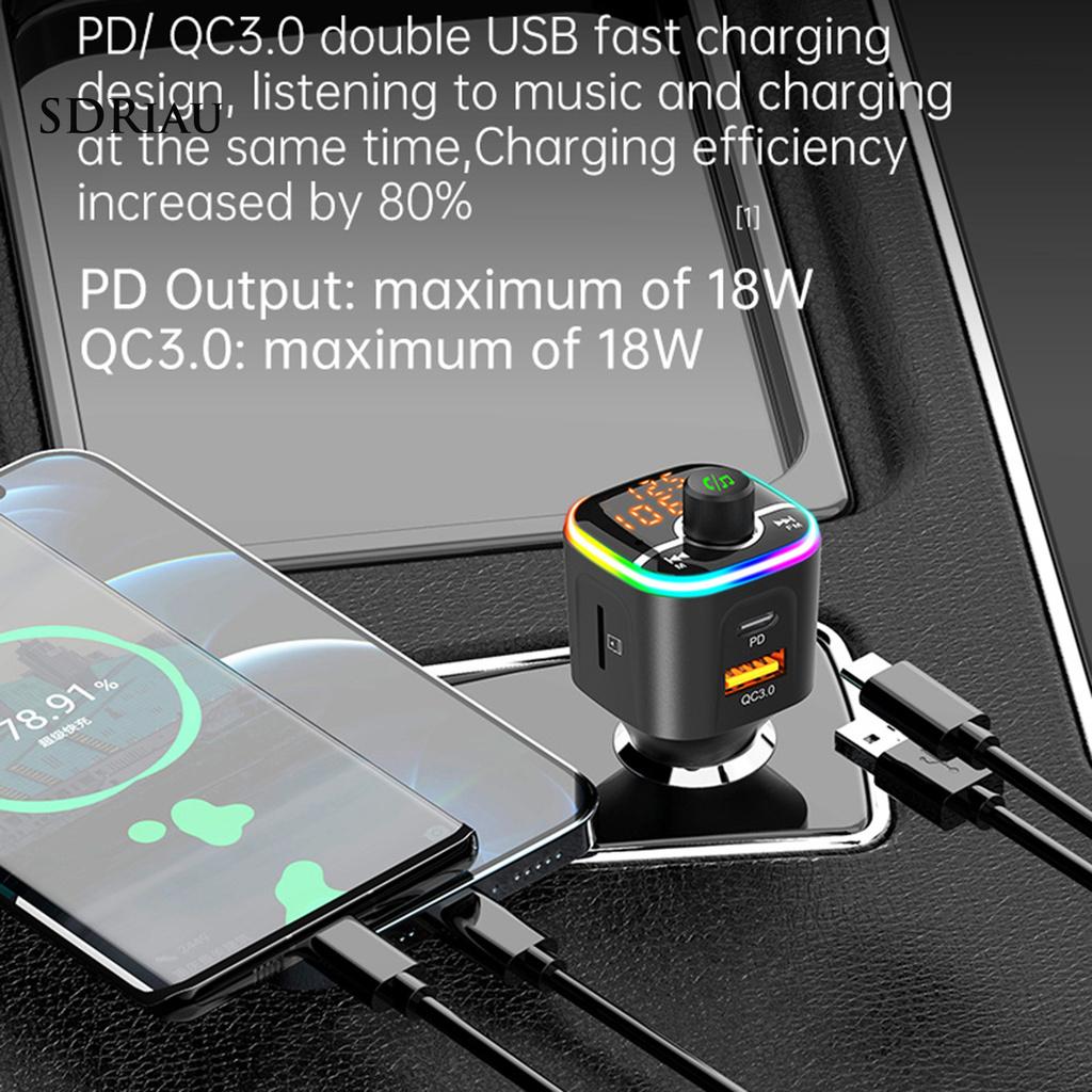 Thiết Bị Sạc Trên Xe Hơi Xqxdzx Bc68 Qc3.0 Pd Bluetooth Fm Transmitter Mp3 Hỗ Trợ Tf / U Drive