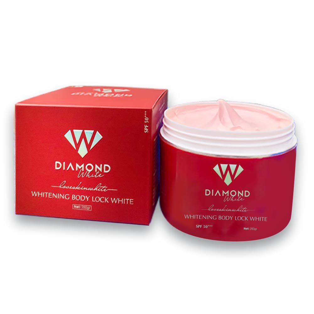 KEM BODY PHẤN TƯƠI DƯỠNG TRẮNG DA DIAMOND WHITE 250GR ( LOVE SKIN WHITE )