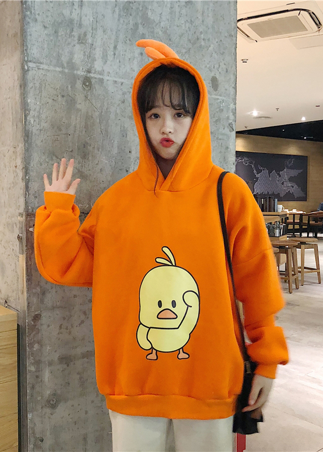 Áo Khoác Hoodie Vịt Gà Con Dễ Thương Trùm Đầu Hàn Quốc Mới 2019