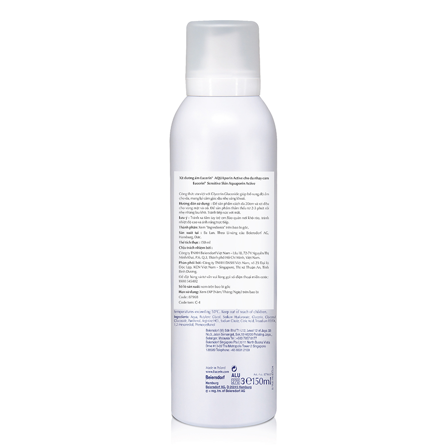 Xịt Khoáng Dưỡng Ẩm Eucerin AquaPorin Active Mist Spray (150ml)