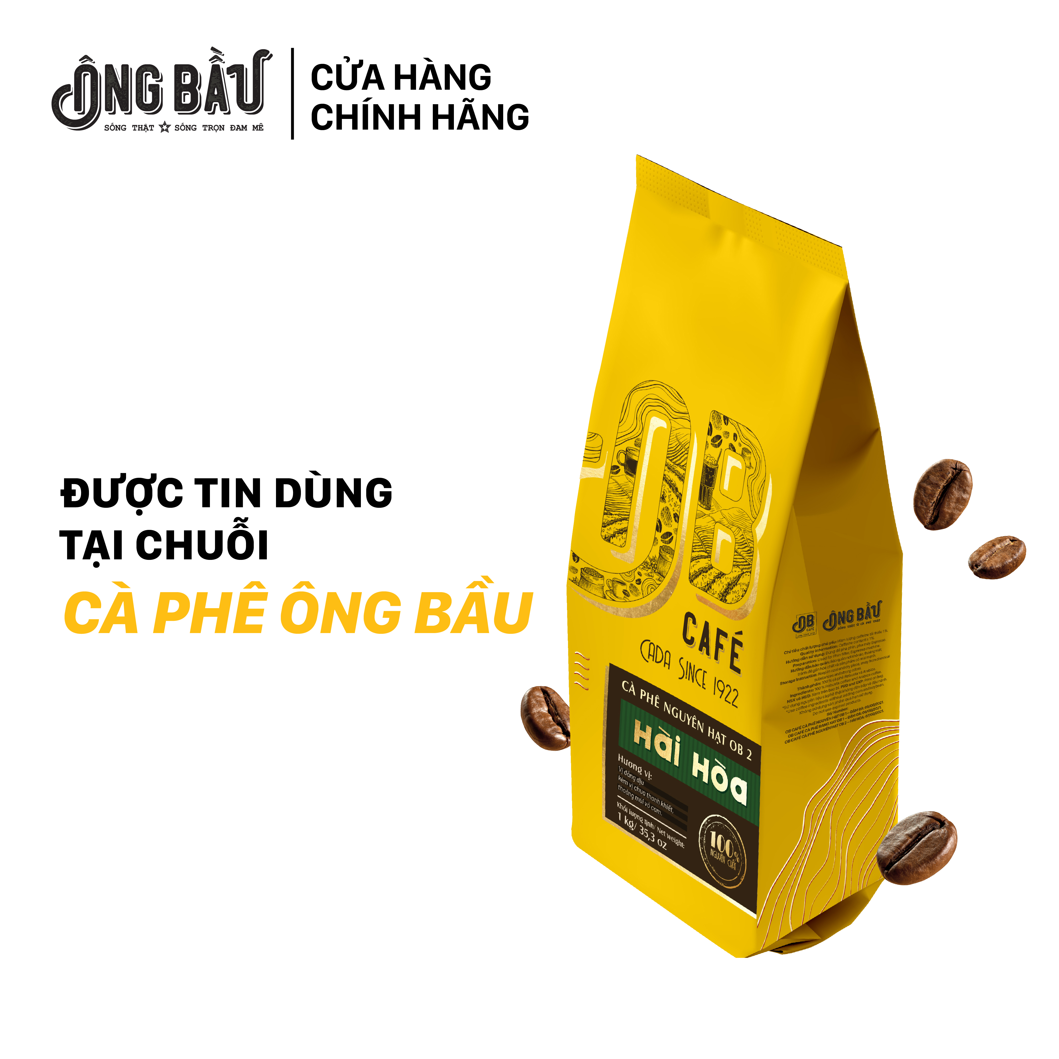 COMBO (1 TÚI HÀI HÒA NGUYÊN HẠT 1KG & 1 PHIN CÀ PHÊ)