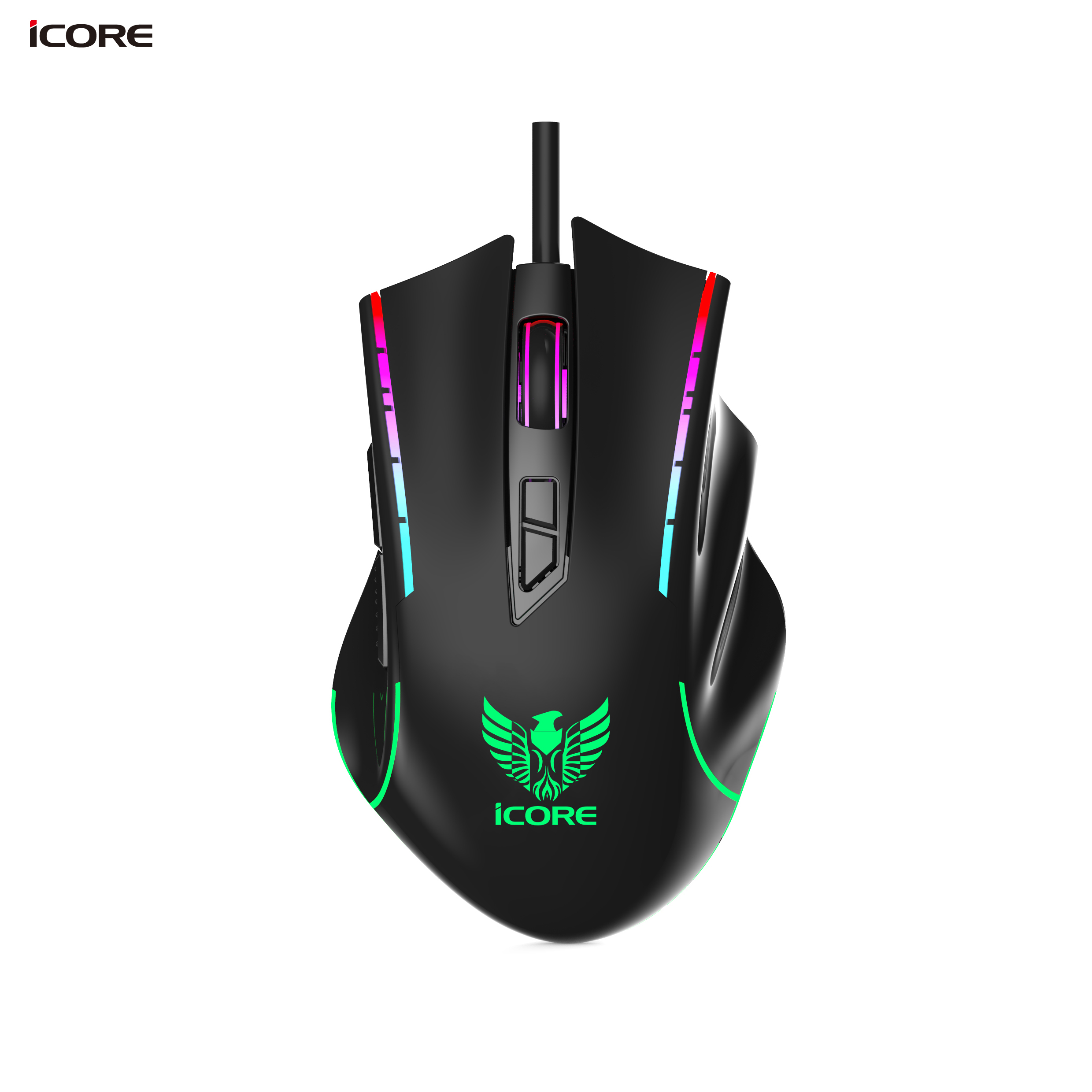Chuột Game Có Dây iCore GM03 - LED 7 Màu, DPI 7200, Giá Tốt - Hàng chính hãng