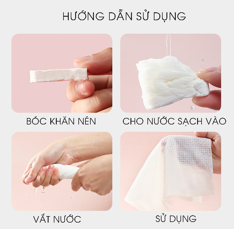 Combo 20 Khăn nén dạng viên kẹo chất liệu bông tự nhiên Hàn Quốc dùng để lau mặt, lau tay, vệ sinh trẻ nhỏ