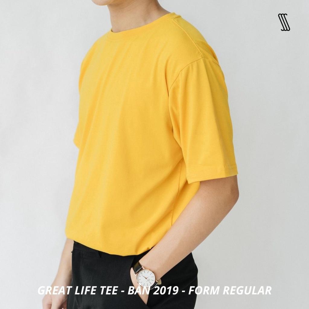 Áo thun cotton nam nữ unisex SSSTUTTER phông trơn nhiều màu cổ tròn ngắn tay thấm mồ hôi Great Life Tee