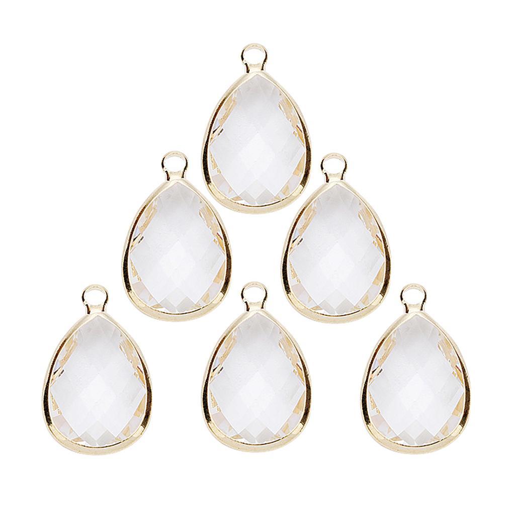 6 Pieces Popular DIY Glass Water Drop Jewelry Making Charms Beads Fashion Trend Charming Jewelry Romantic Gift for Female Lover