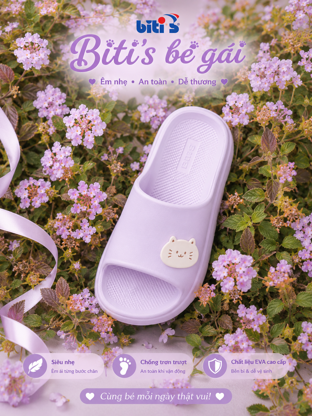 DÉP Biti's bé gái -Size 30-37 - Chống trơn trượt - Chất liệu EVA cao cấp