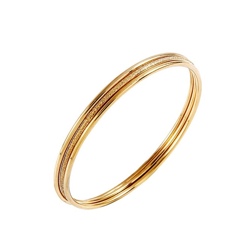 Bộ 3 Vòng Tay Nữ Titan Không Rỉ Hình Tròn Chạm Cát TT 4115