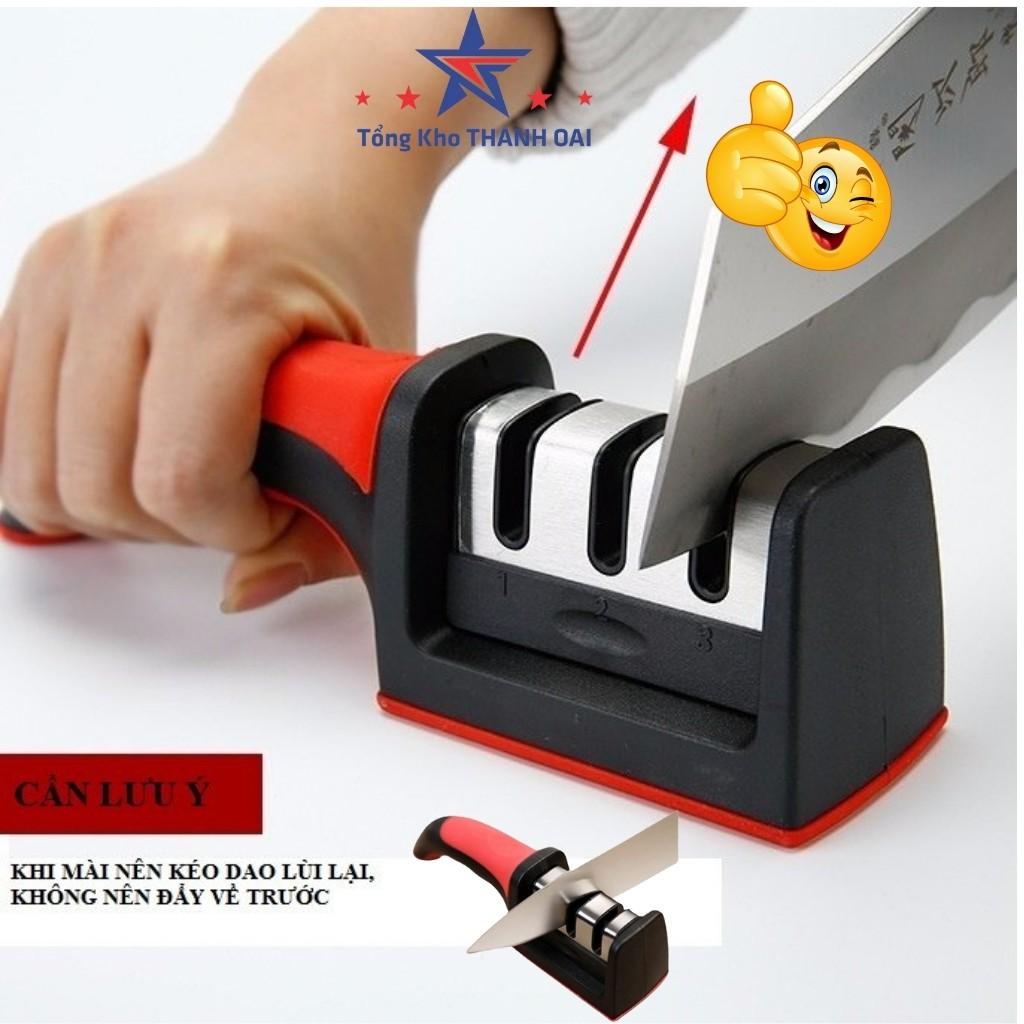 Dụng cụ mài dao kéo 3 rãnh tiện lợi thay thế cho đá mài dao hoặc máy mài