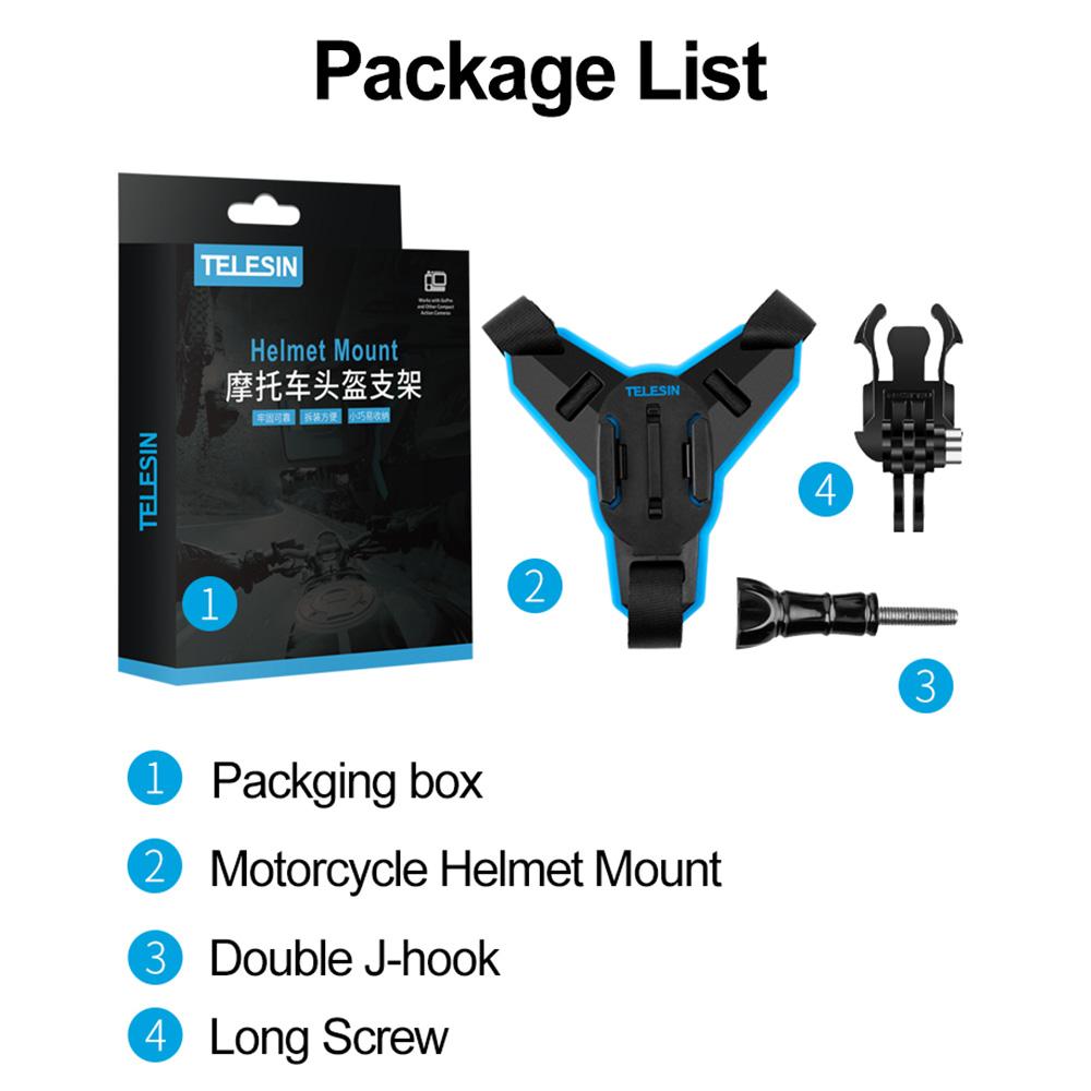 Mũ bảo hiểm xe máy Telesin Mount Mount Chin cằm nhanh chóng gắn kết cho GoPro Hero 10 9 8 7 6 5 Insta360 Phụ kiện hành động OSMO