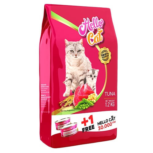 Thức Ăn Hạt Cho Mèo Thái Lan Hello Cat Tuna 1.2Kg