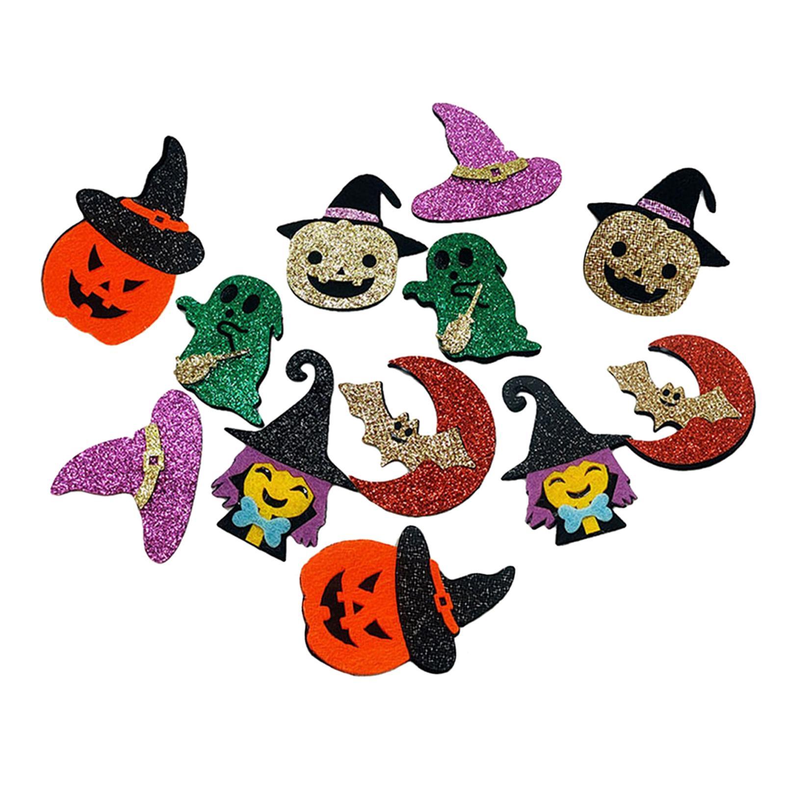12 Pieces Colorful Halloween Sequins Accessories Flatback Birthday Assorted