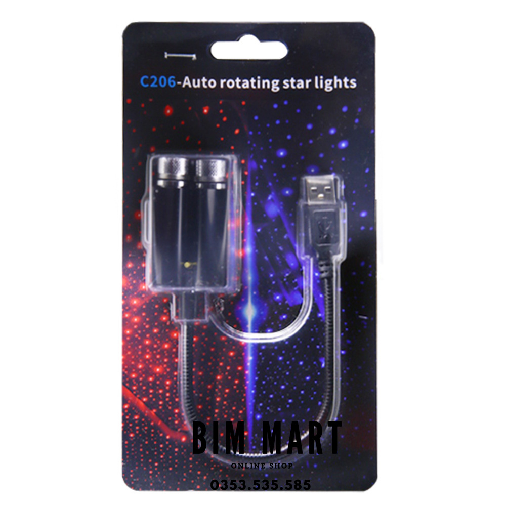 Đèn Led Chùm Sáng Hai Màu Chiếu Trần Xe Ô Tô, Trần Nhà Cắm Cổng USB Nhấp Nháy Cảm Biến Theo Nhạc -  Hàng Nhập Khẩu
