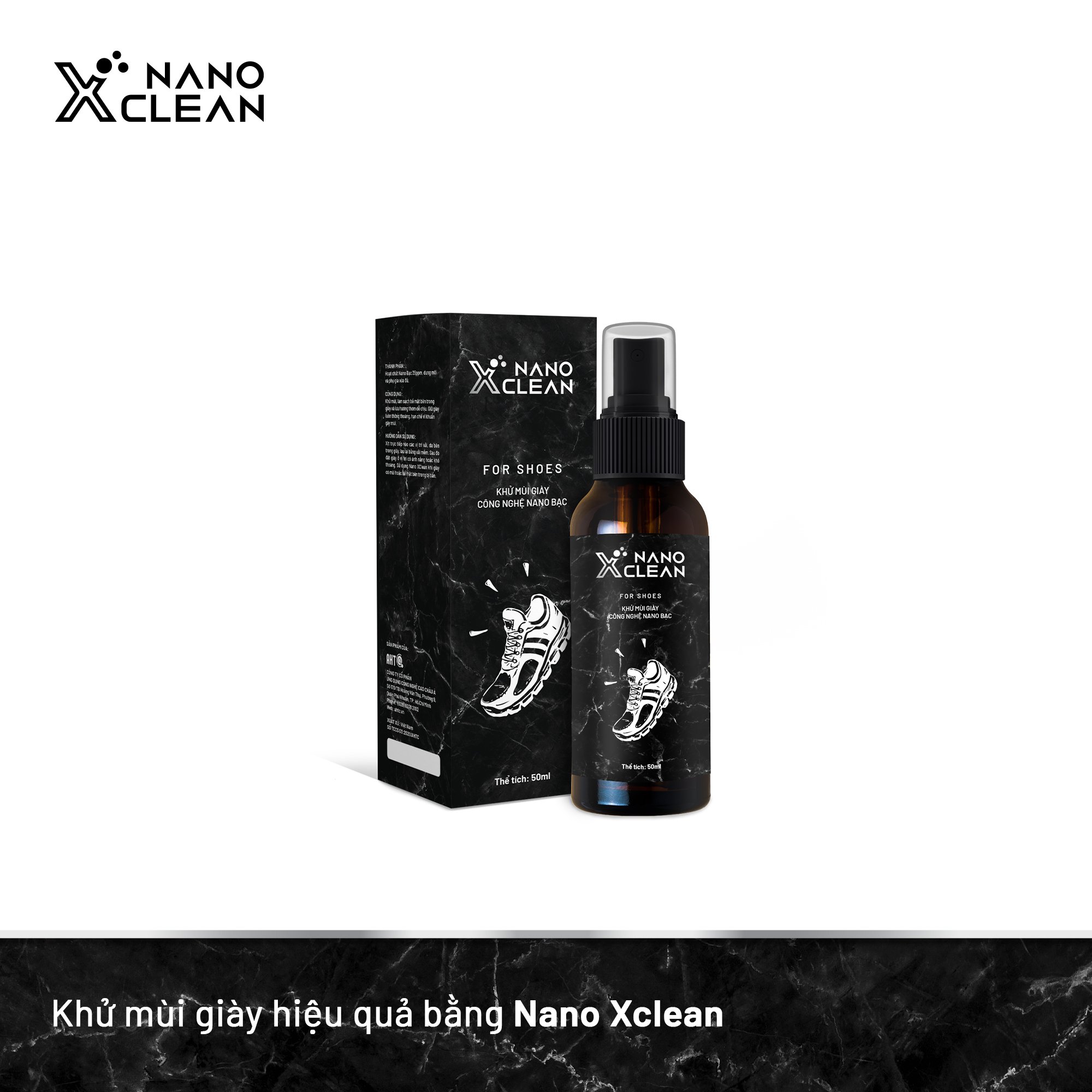 Chai xịt giày diệt khuẩn khử mùi hôi giày hôi chân nano bạc Nano Xclean For Shoes