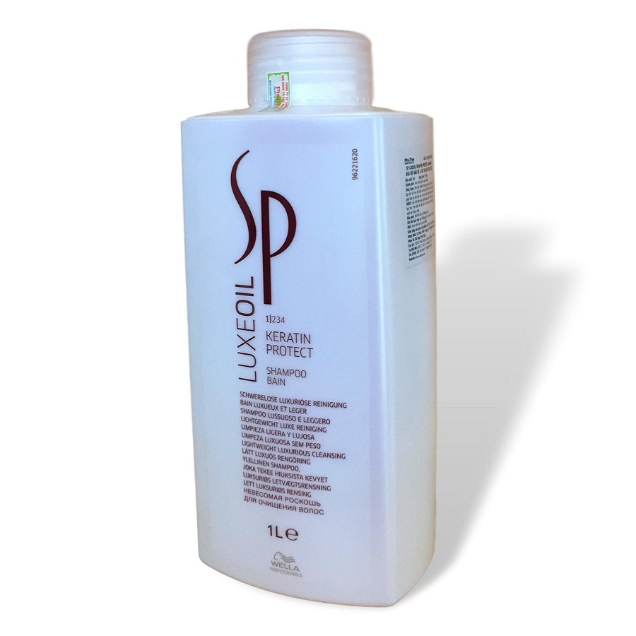 Dầu gội Wella SP Luxeoil Keratin Protect Shampoo phục hồi tóc hư tổn cao cấp Đức 1000ml