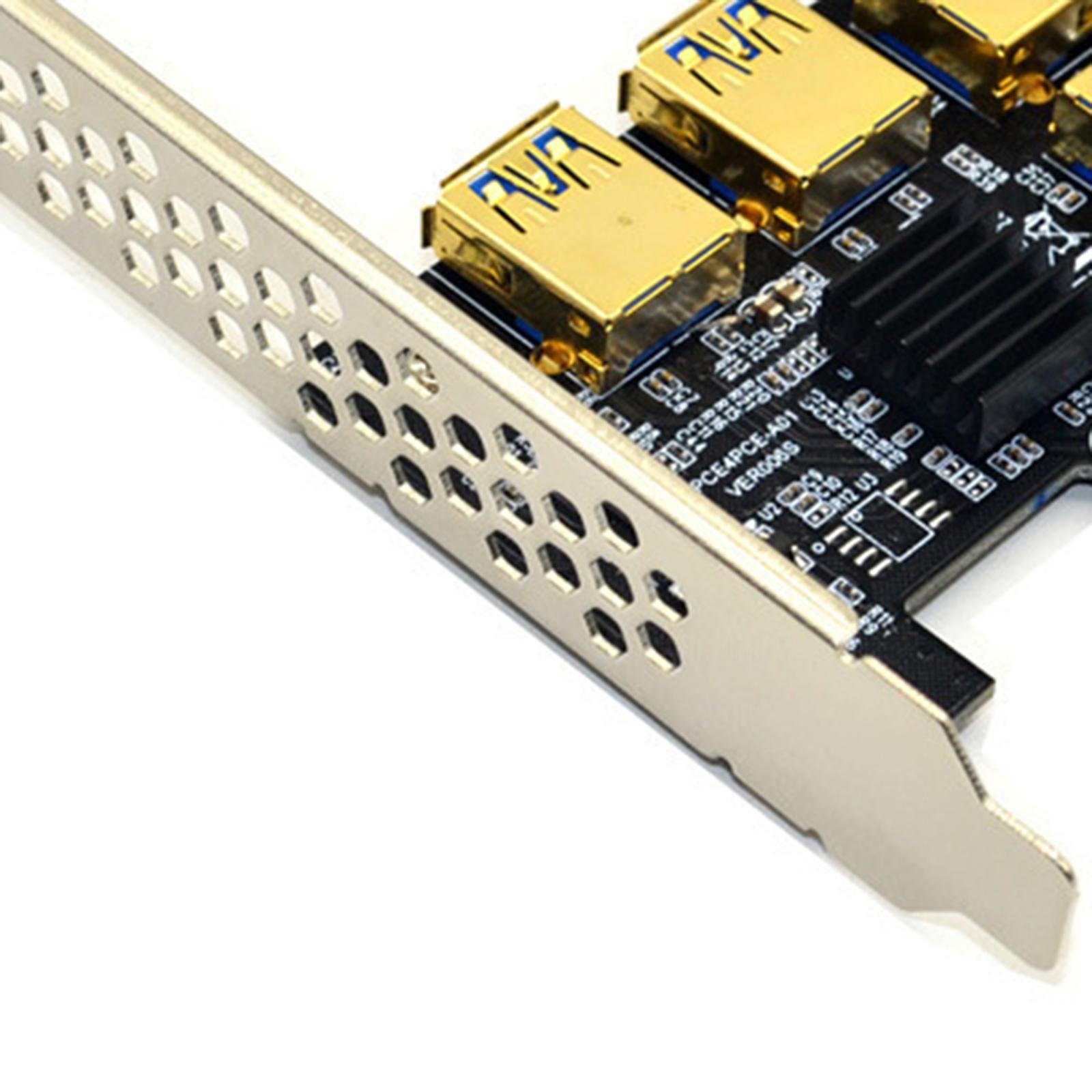 2x PCI-E 1X to 16X Riser Card, Equipped with USB3.0 Extension Cable And 4PIN-SATA