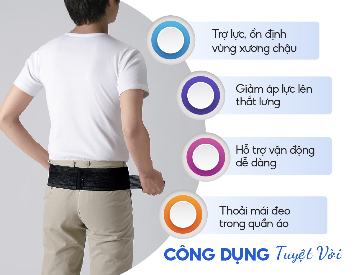 Đai bảo vệ xương chậu loại cứng Phiten supporter pelvis firm hard type AP177003/AP177004/AP177005