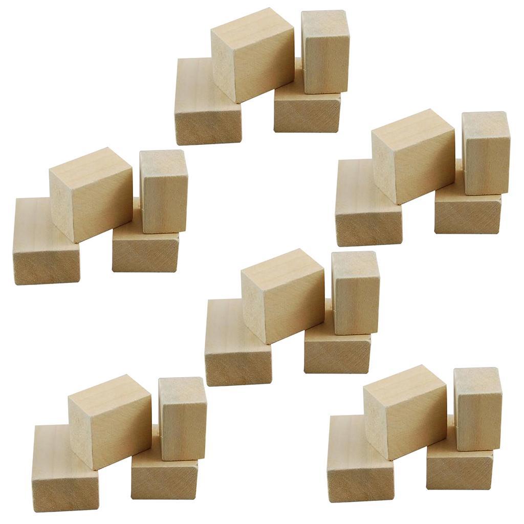 Natural Blank Wooden Cube Beads Children Unfinished DIY Craft Wood Blocks