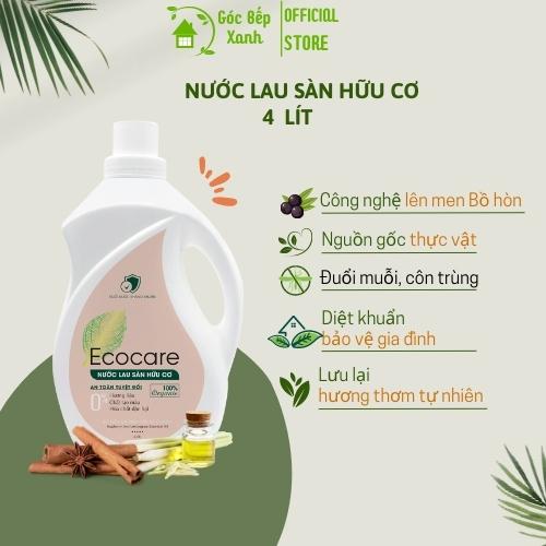 Nước lau sàn Hữu cơ Ecocare đuổi muỗi tinh dầu Sả chanh 4000ml