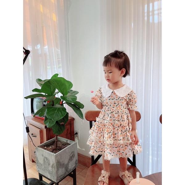 Váy Lolita Hoa Nhí Bèo Tầng Bé Gái 4 Đến 18kg, Đầm Bé Gái Chất Boi Nhật Thông Hơi