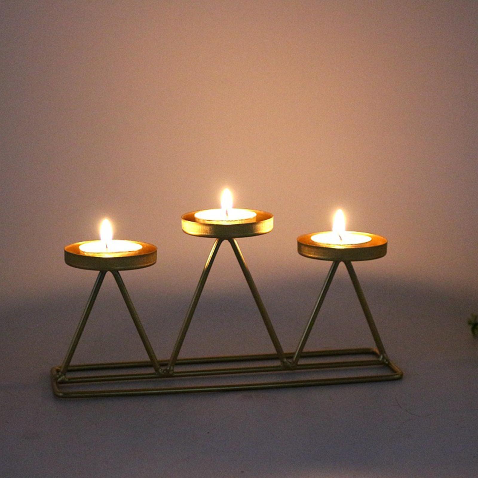 Candle Holder Tealight Iron Candlestick for Holiday Table Centerpieces Decoration