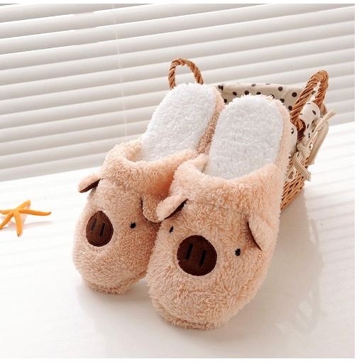 Dép hình con heo đi trong nhà cute , đáng yêu vải bông mềm mịn chống trơn trượt , phù hợp cho nam và nữ