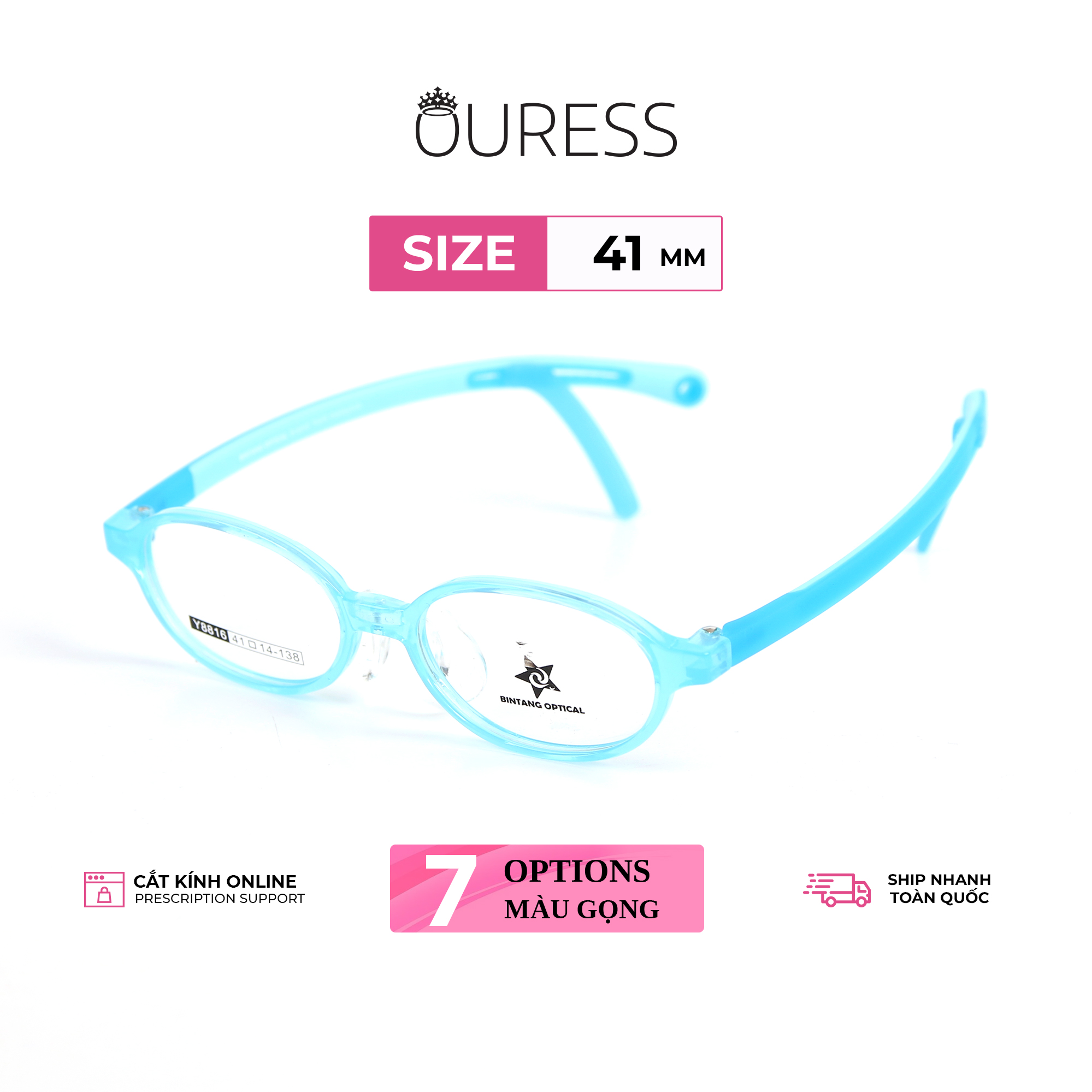 Gọng kính nhựa thời trang unisex siêu nhẹ siêu bền OURESS Y8816