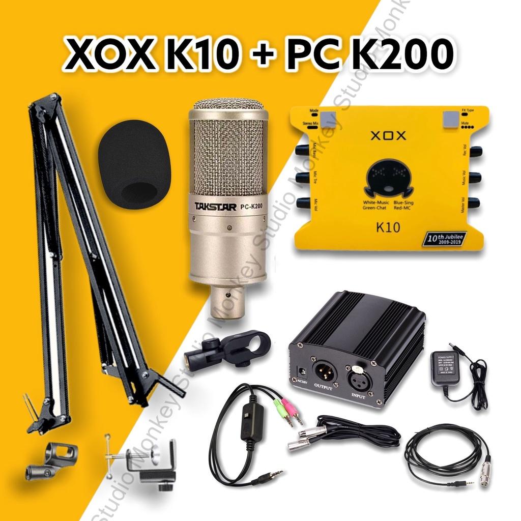 Bộ Mic Hát Livestream Soundcard XOX K10 2020 &amp; Mic TAKSTAR PC K200 Chất Lượng Cao, Âm Thanh Cực Kỳ Sống Động - Hàng Chính Hãng