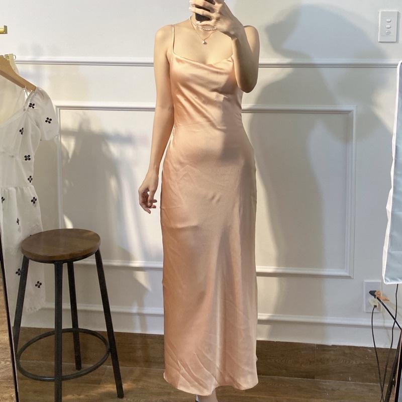 Đầm lụa cổ đổ 2 lớp sang trọng - Audrey Studio