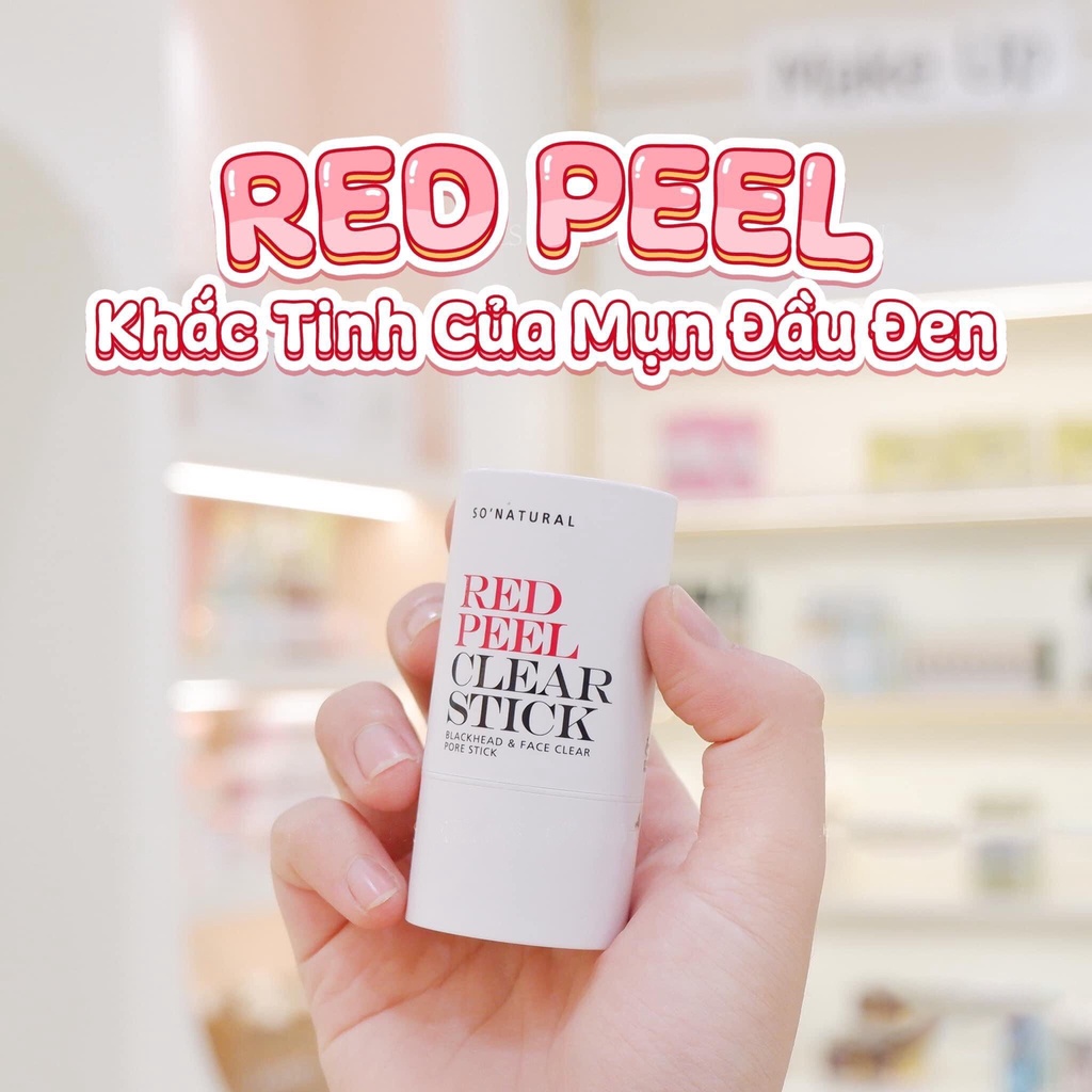 Thanh lăn làm giảm mụn đầu đen dạng sáp So'Natural 23g Red Peel Clear Stick