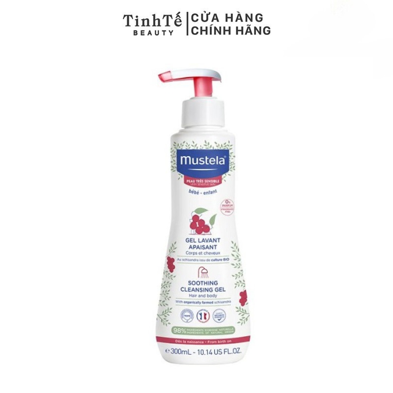 Sữa Tắm Gội Cho Trẻ Sơ Sinh &amp; Em Bé Da Nhạy Cảm Mustela SOOTHING CLEANSING GEL 300ML