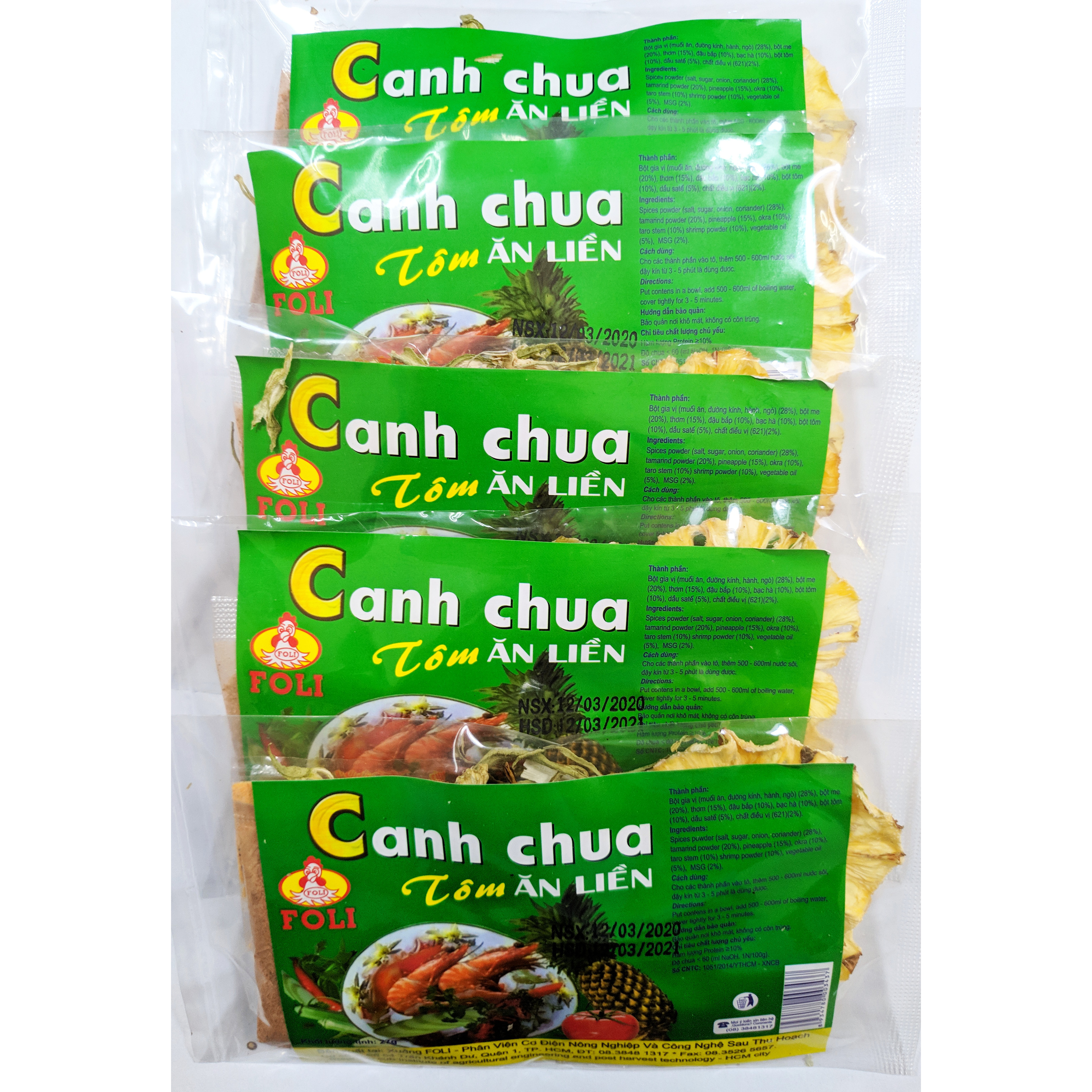 Combo 5 gói Canh Chua Tôm Ăn Liền (27g/gói)