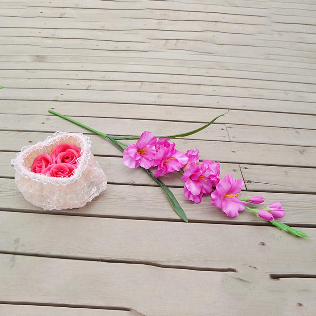 4X Artificial Simulation Gladiolus Flower Stem Wedding Home Decor