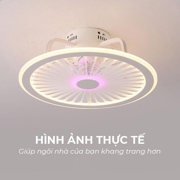 Quạt đèn trần trang trí cao cấp, nhiều tốc độ, ánh sáng 3 màu, có kèm điều khiển từ xa thông minh và điền khiển qua app điện thoại