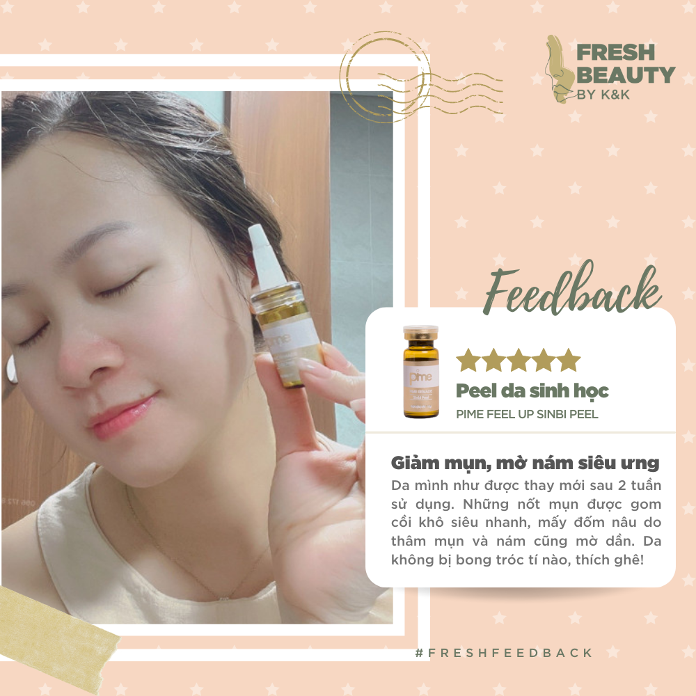 Set 5 thay da sinh học Pime Sinbi Peel tái tạo, hỗ trợ giảm thâm mụn, sẹo, nám, tàn nhang 10ml