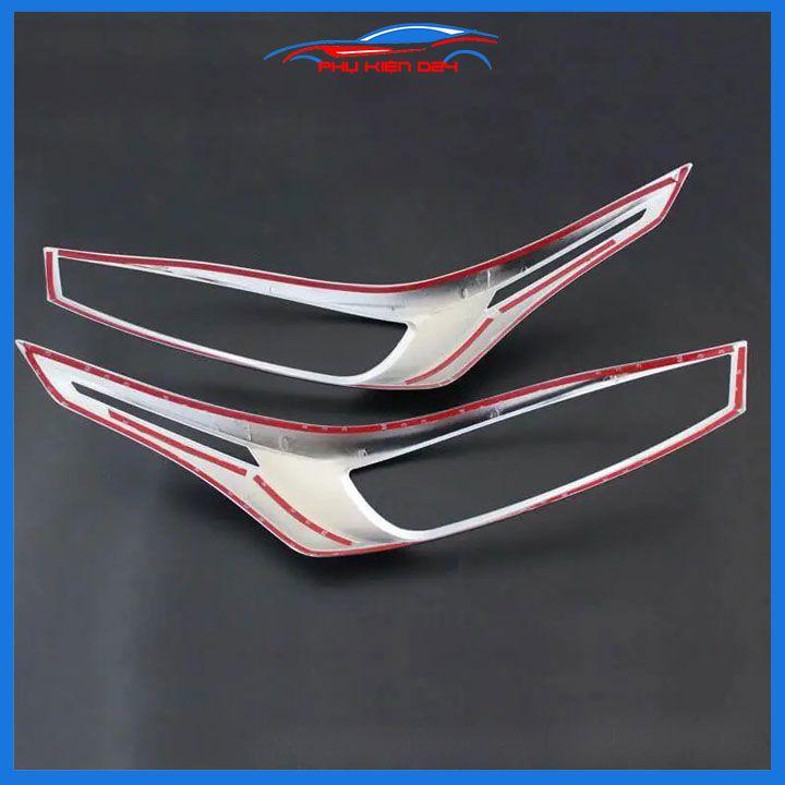Ốp viền đèn pha hậu ô tô Yaris 2014-2015-2016-2017-2018 mạ crom, ốp đèn lắp trước sau trang trí bảo vệ xe hơi