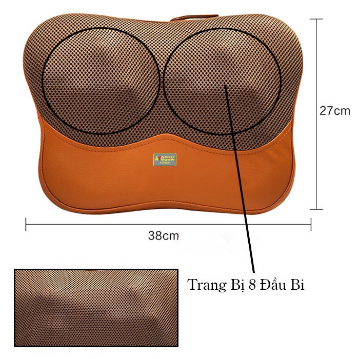 Gối massage Ayosun 5D cao  cấp nhập khẩu chính hãng Hàn quốc