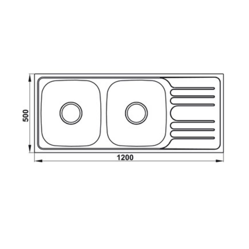 Chậu Rửa Chén Hafele HS20-SSD2R90 567.20.513 - Có Bàn Chờ - Ngang 120 cm - Hàng Chính Hãng