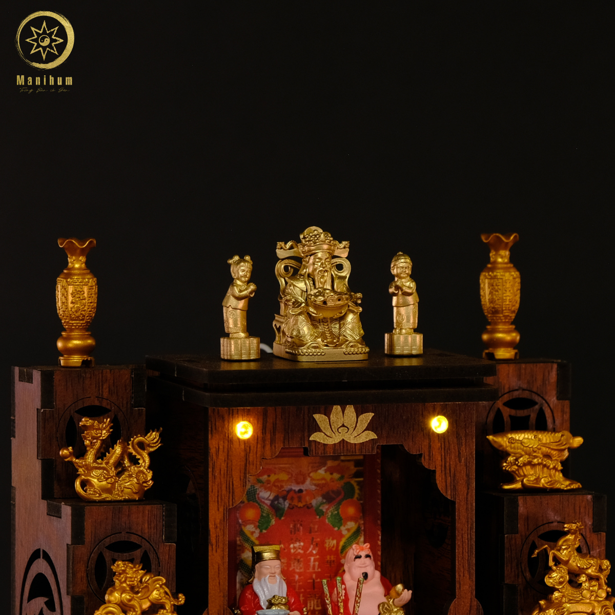 Phụ Kiện Bàn Thờ Thần Tiền Và Tiên Đồng Ngọc Nữ Manihum - Quà Tặng Phong Thủy May Mắn Chiêu Tài - BTNPK-01