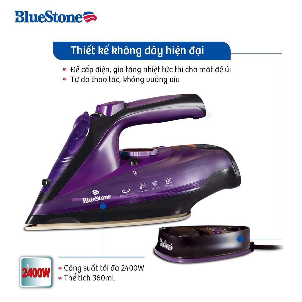 Bàn Ủi Hơi Nước không dây BlueStone SIB-3854 - Mặt đế chông dinh Ceramic cao cấp - Hàng chính hãng