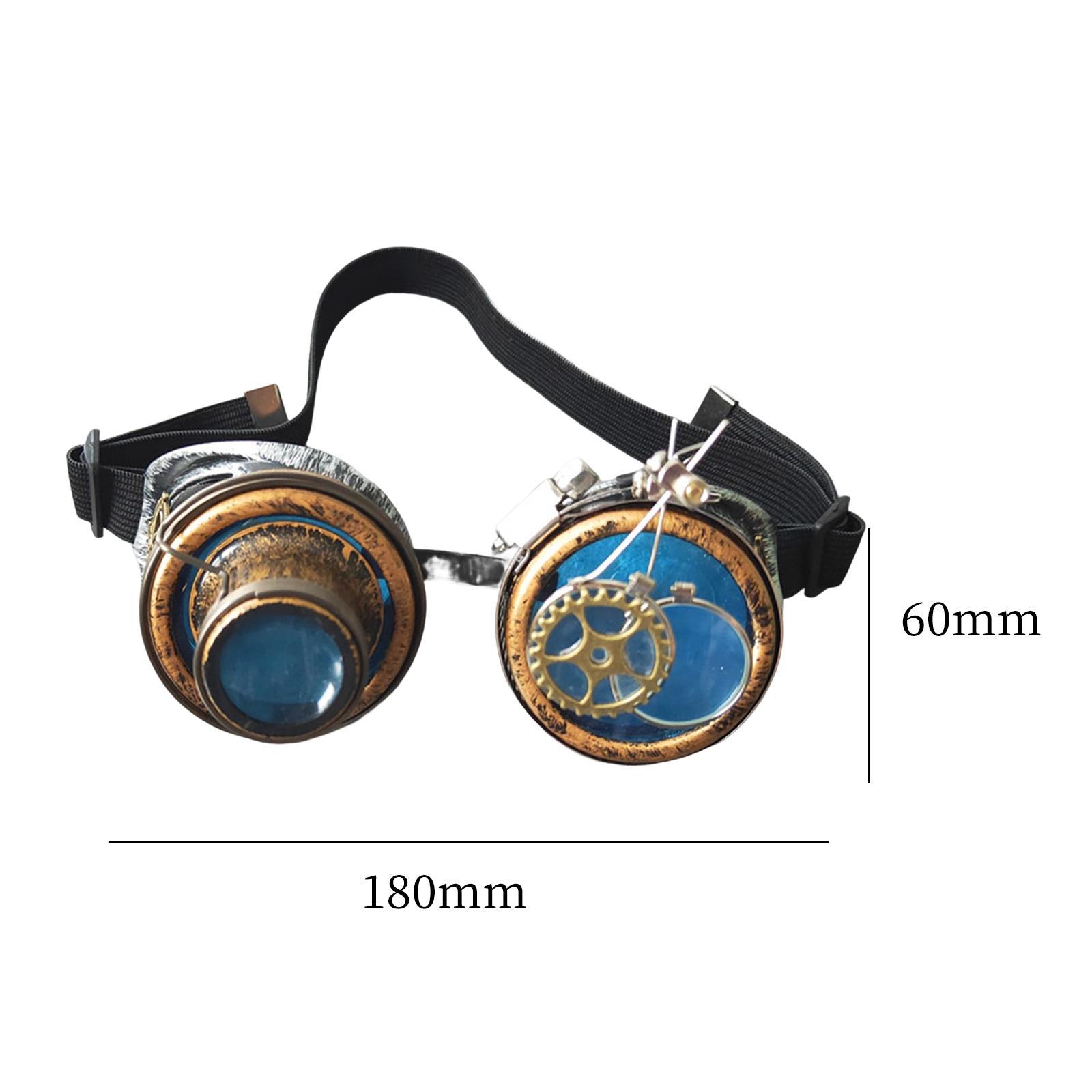 Fashion Steampunk Goggles Eyewear Men Props Punk Colored Glasses