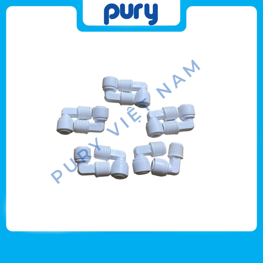 Cút góc nối nhanh ren 21, 13 ra phi 10, 6 máy lọc nước