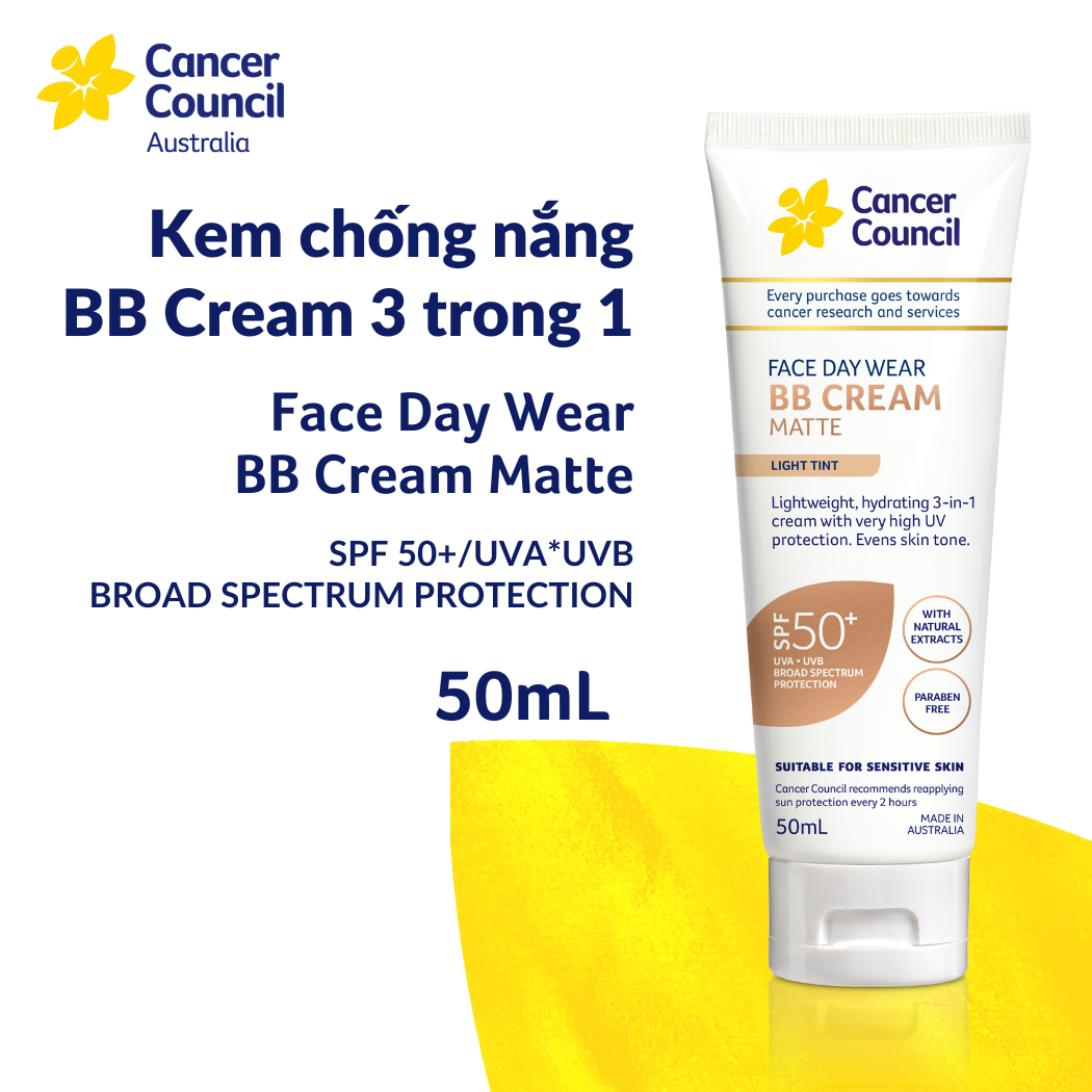 Kem chống nắng Cancer Council BB Cream 3 trong 1 SPF50+/PA++++ 50ml