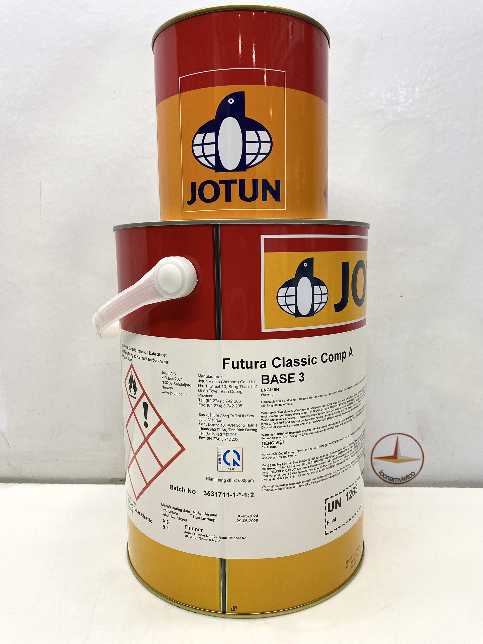 Sơn Epoxy Jotun Futura Classic base 3 màu đỏ RAL 3005 5L/bộ