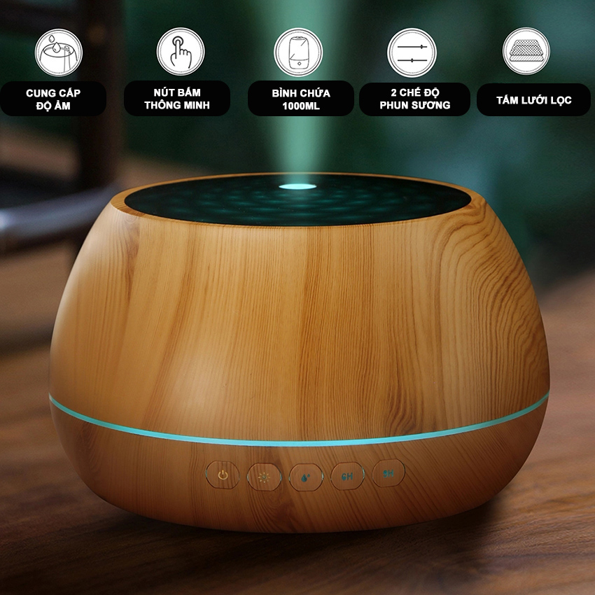 Máy xông tinh dầu 1000ml kiêm loa bluetooth không dây nghe nhạc cực chill Venado