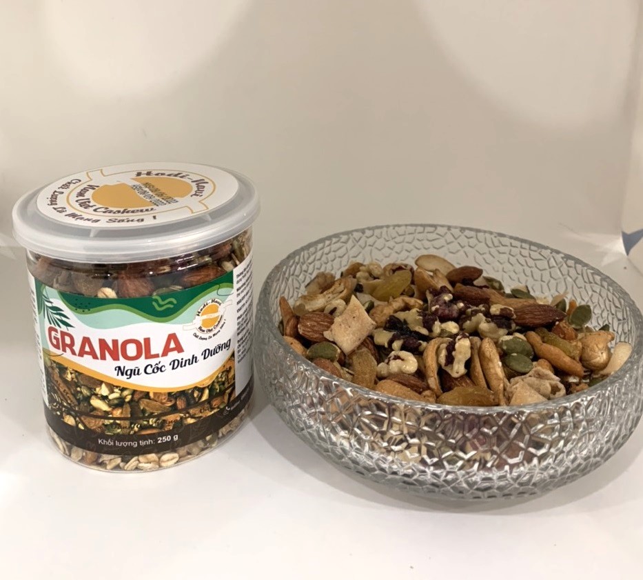 Hũ ngũ cốc granola 250g. vị mật ong, 20% yến mạch