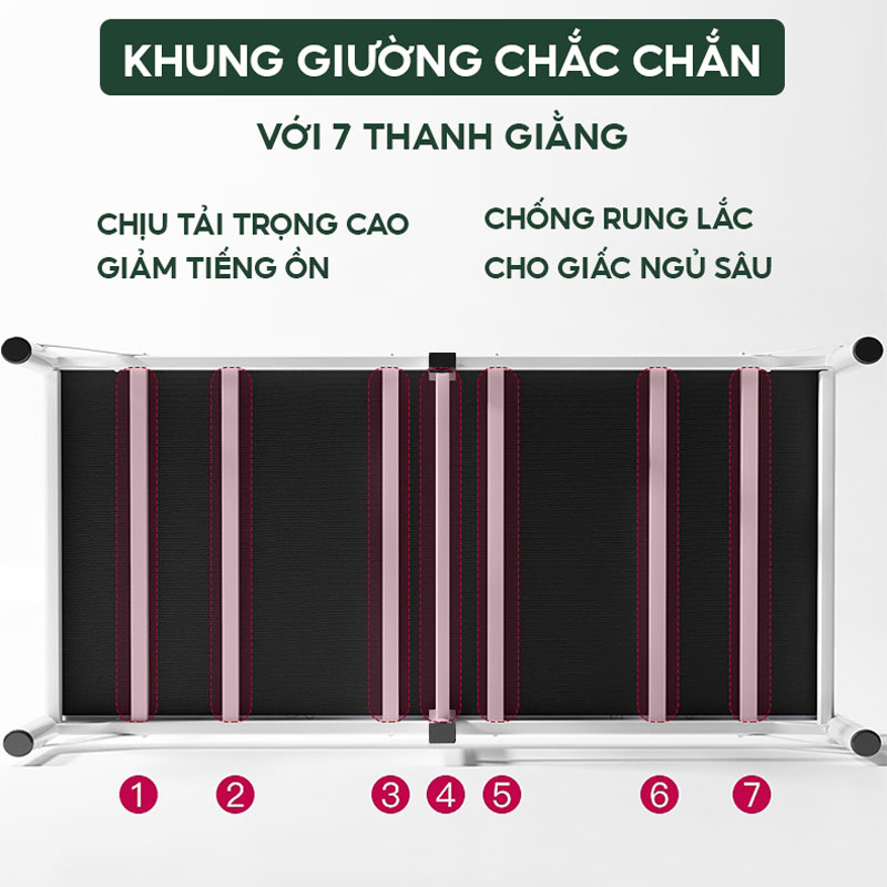 Giường gấp đôi thông minh không đệm Gấp gọn NIKITA, Gọn nhẹ chắc chắn, giá rẻ cho người dùng - Mẫu mới 2024